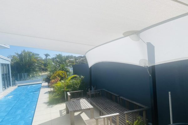 white shade sail with apron white shade sail with privacy apron